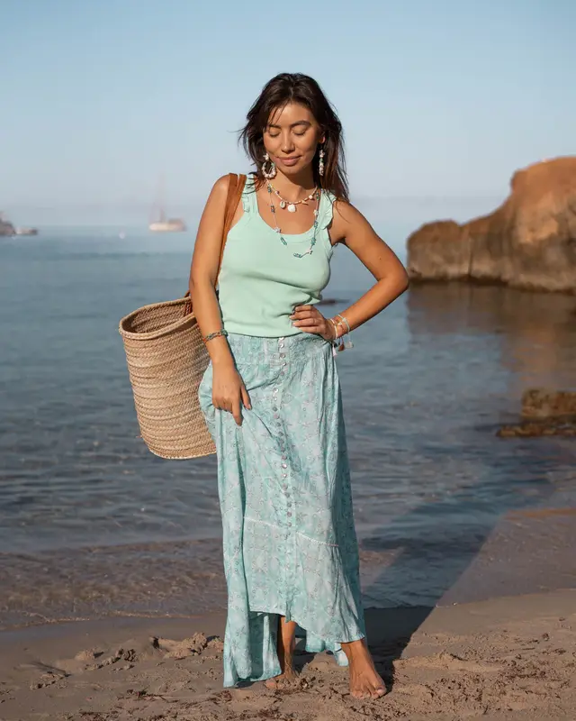 Isla Ibiza Bonita Lange Rok Lola Calanas Print