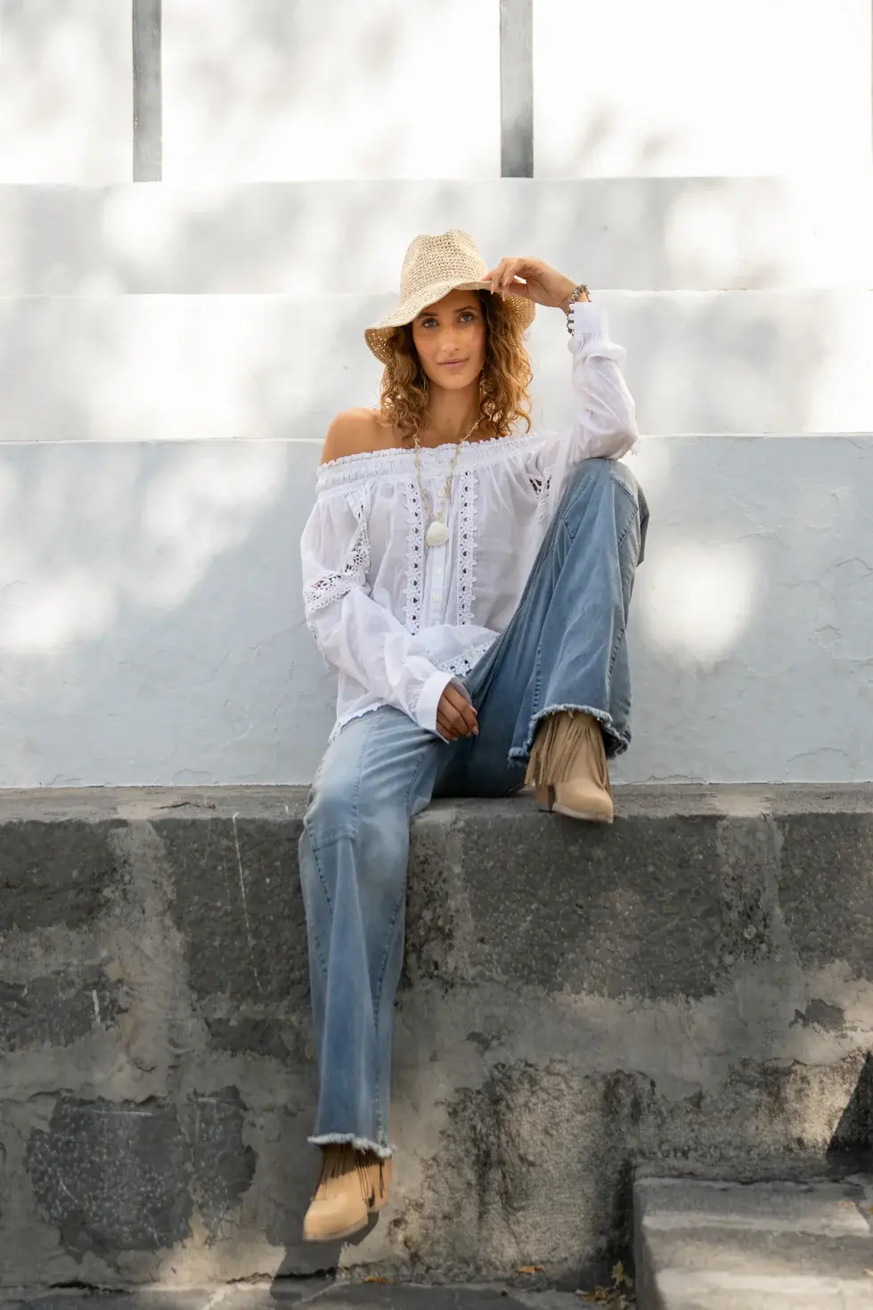 Isla Ibiza Bonita Blouse Luna White