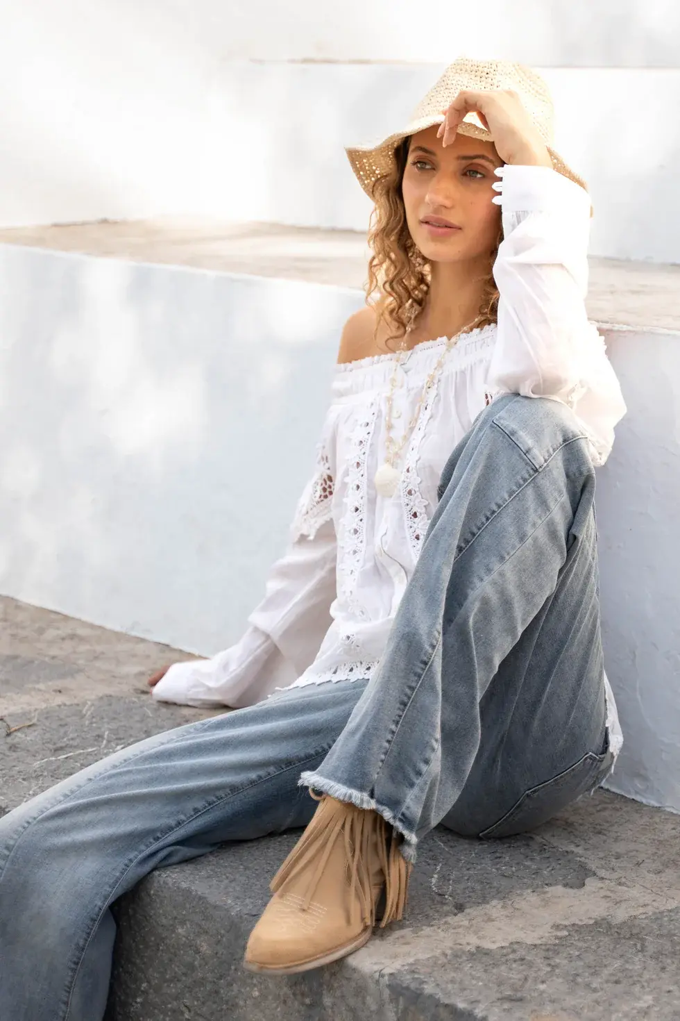 Isla Ibiza Bonita Blouse Luna White