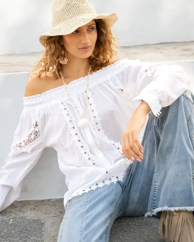 Isla Ibiza Bonita Blouse Luna White
