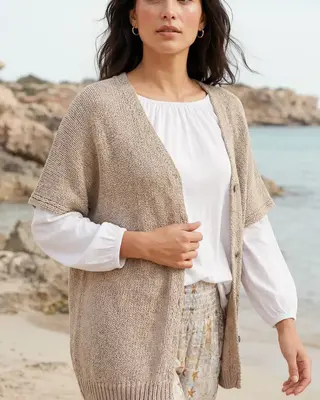 Isla Ibiza Bonita Cardigan Baggy Trigo Khaki