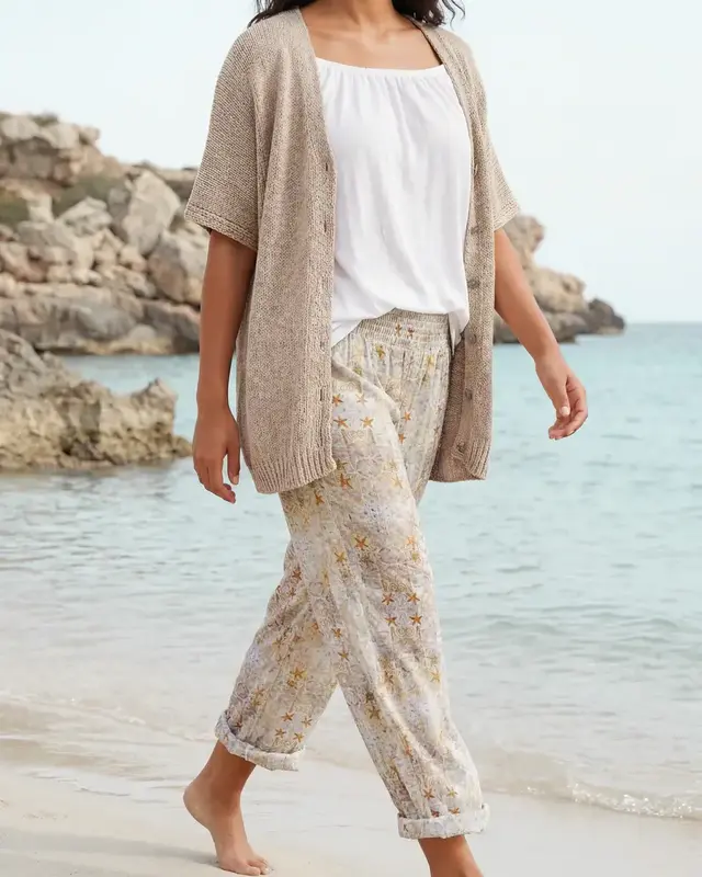Isla Ibiza Bonita Cardigan Baggy Trigo Khaki