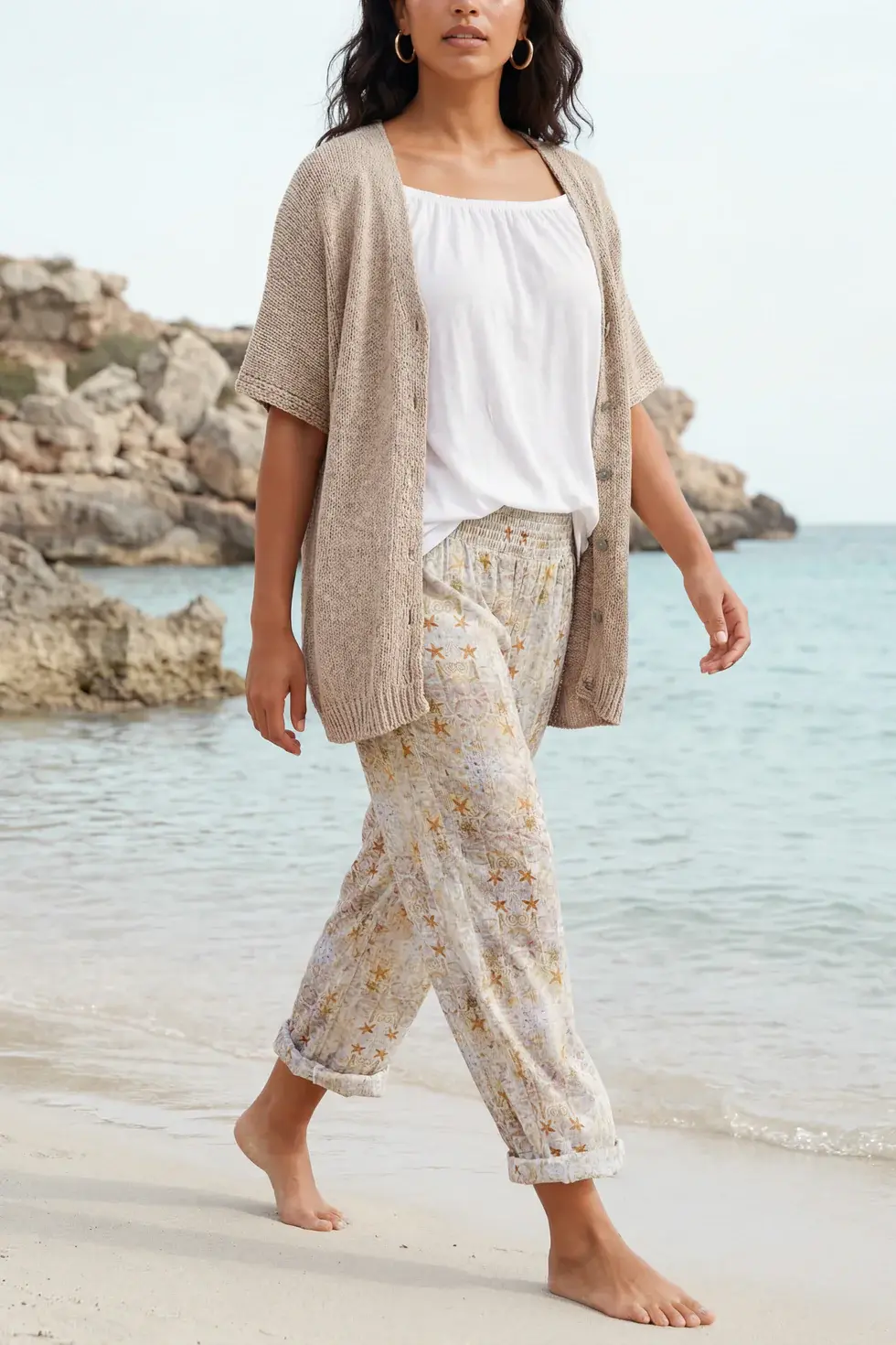 Isla Ibiza Bonita Cardigan Baggy Trigo Khaki