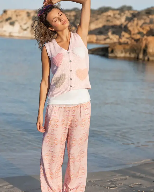 Isla Ibiza Bonita Gilet Heart Zonas Light Pink