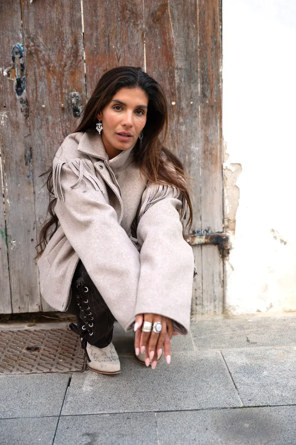 Moost Wanted Lizzy Fringe Jacket Taupe