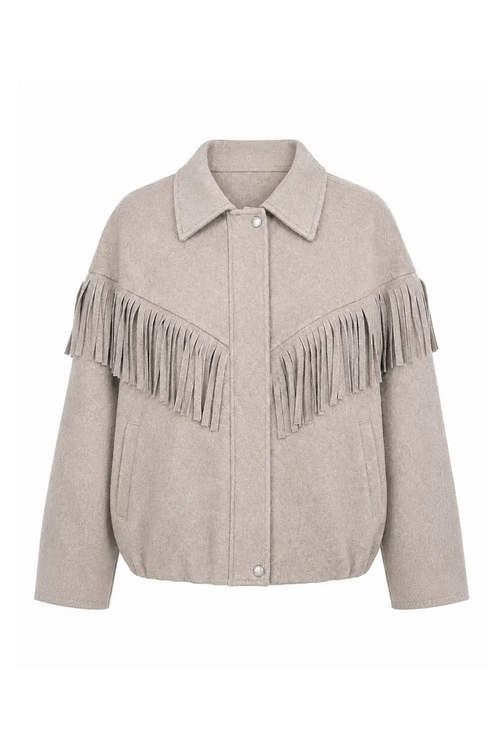 Moost Wanted Lizzy Fringe Jacket Taupe