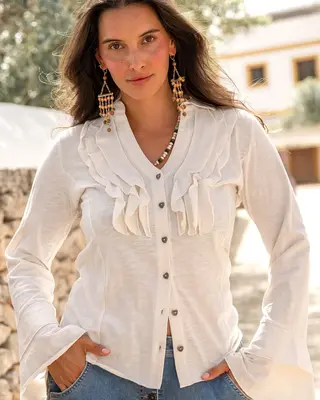 Isla Ibiza Bonita Blouse Macarena Cream