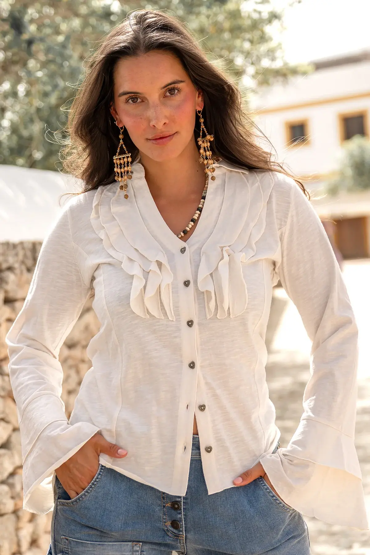 Isla Ibiza Bonita Blouse Macarena Cream
