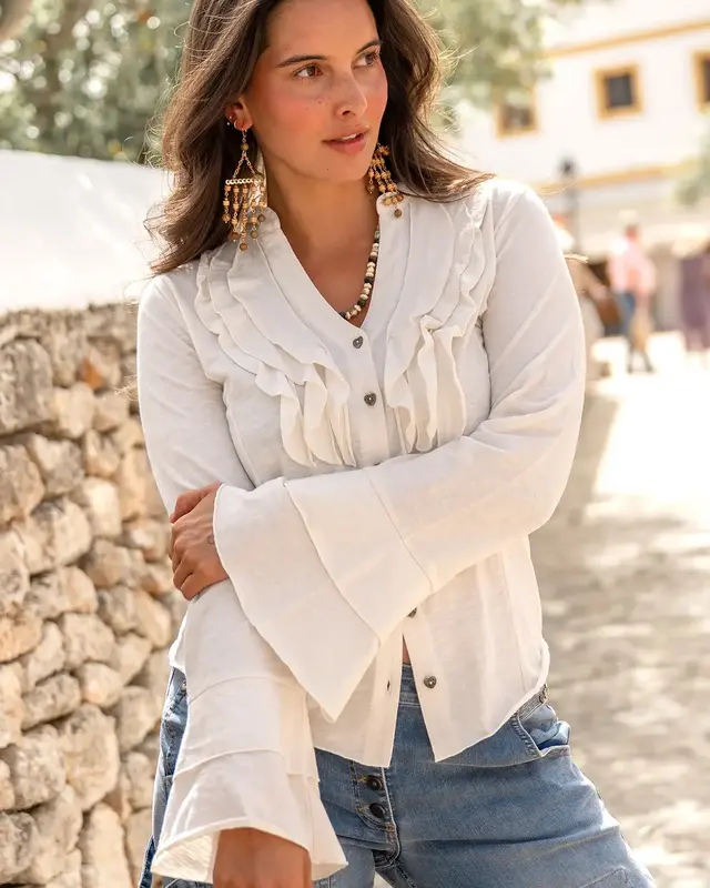 Isla Ibiza Bonita Blouse Macarena Cream