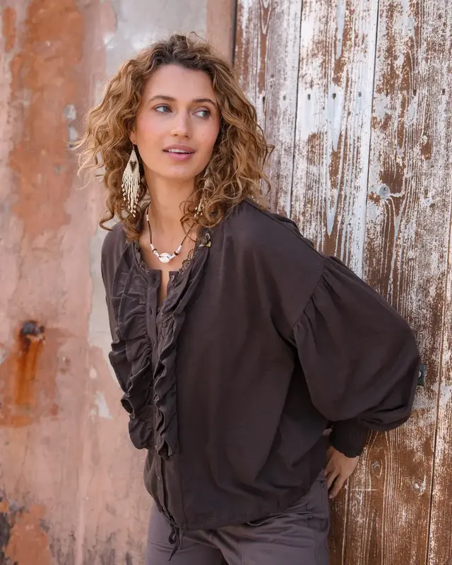 Isla Ibiza Bonita Blouse Concha Brown