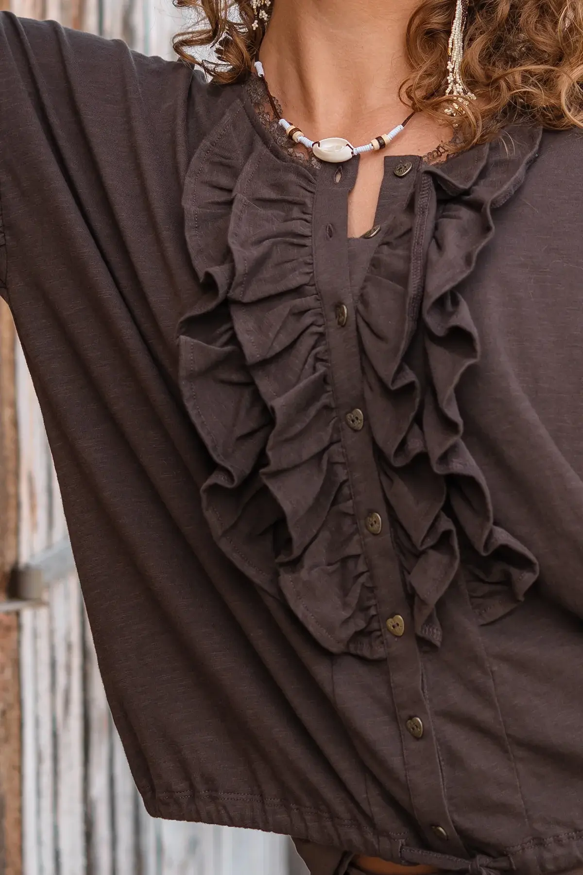 Isla Ibiza Bonita Blouse Concha Brown