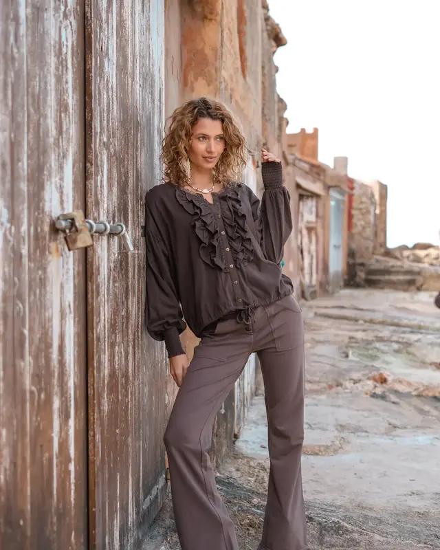 Isla Ibiza Bonita Blouse Concha Brown