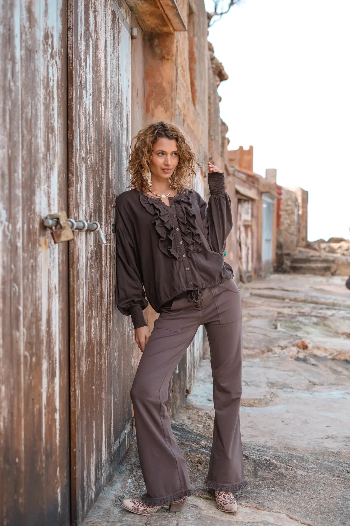 Isla Ibiza Bonita Blouse Concha Brown