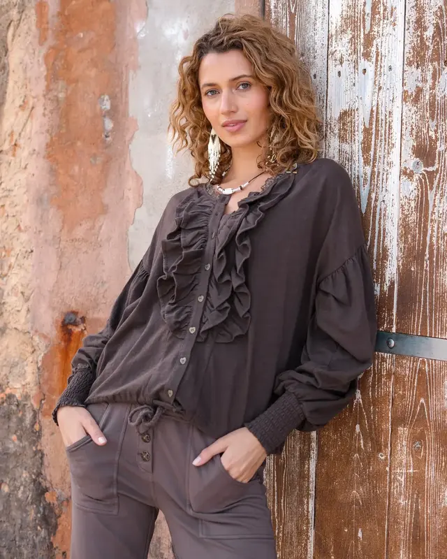 Isla Ibiza Bonita Blouse Concha Brown