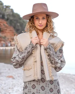 Isla Ibiza Bonita Teddy Gilet Gala Cream