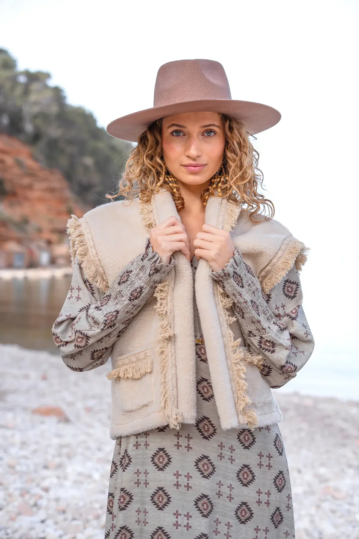 Isla Ibiza Bonita Teddy Gilet Gala Cream