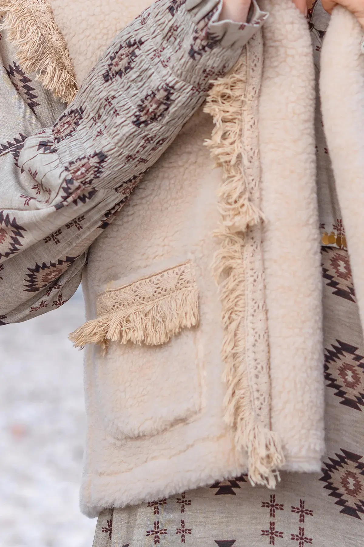 Isla Ibiza Bonita Teddy Gilet Gala Cream