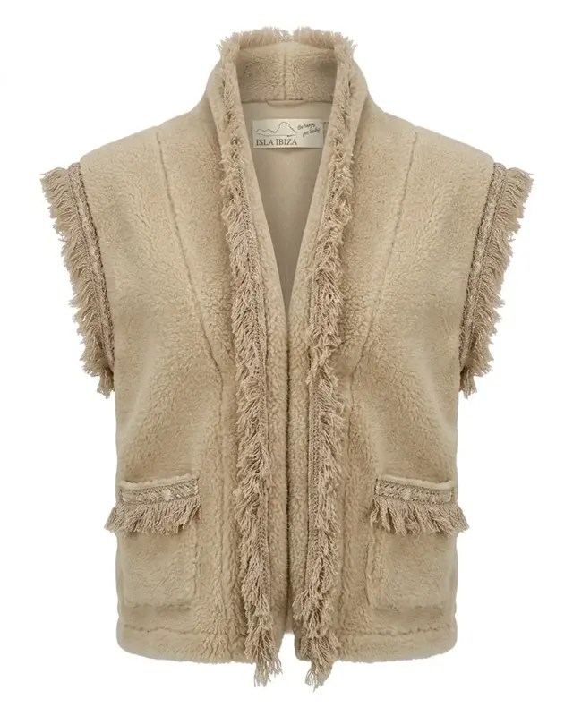 Isla Ibiza Bonita Teddy Gilet Gala Cream
