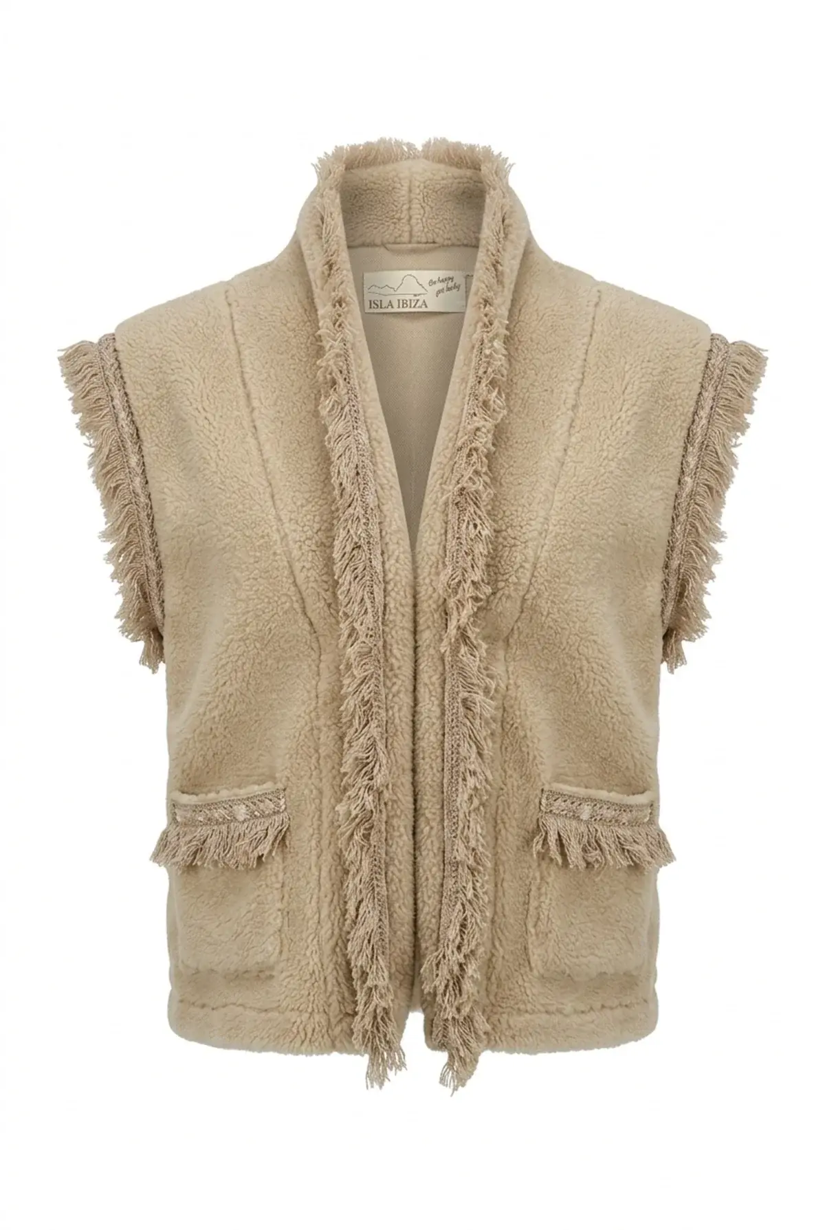 Isla Ibiza Bonita Teddy Gilet Gala Cream