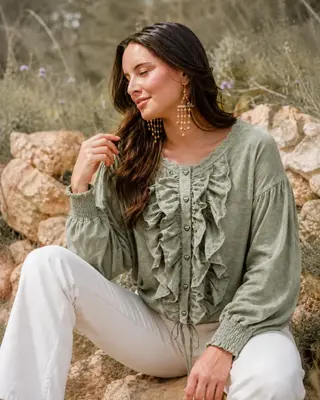 Isla Ibiza Bonita Blouse Concha Army