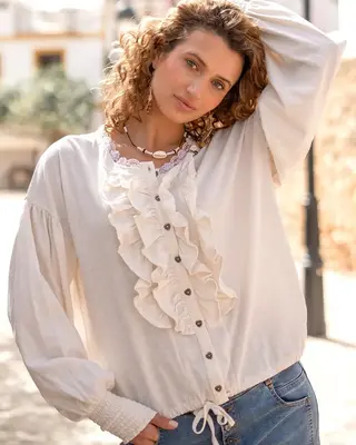 Isla Ibiza Bonita Blouse Concha Cream