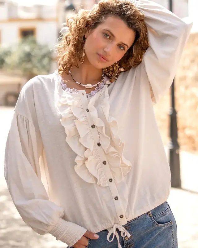 Isla Ibiza Bonita Blouse Concha Cream