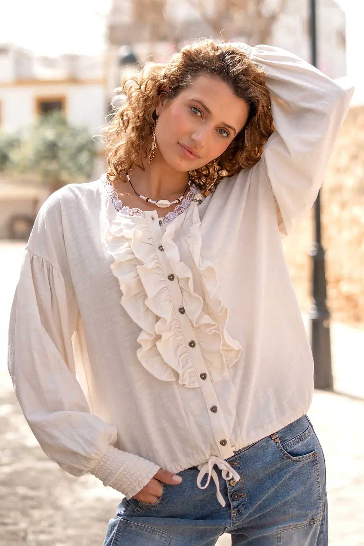 Isla Ibiza Bonita Blouse Concha Cream