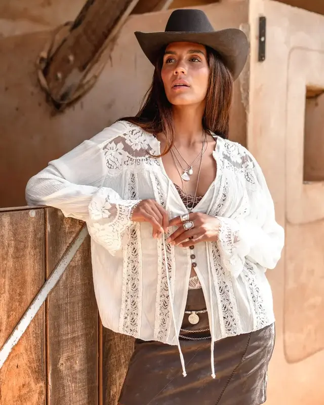 Moost Wanted Nadia Lace Blouse Off White