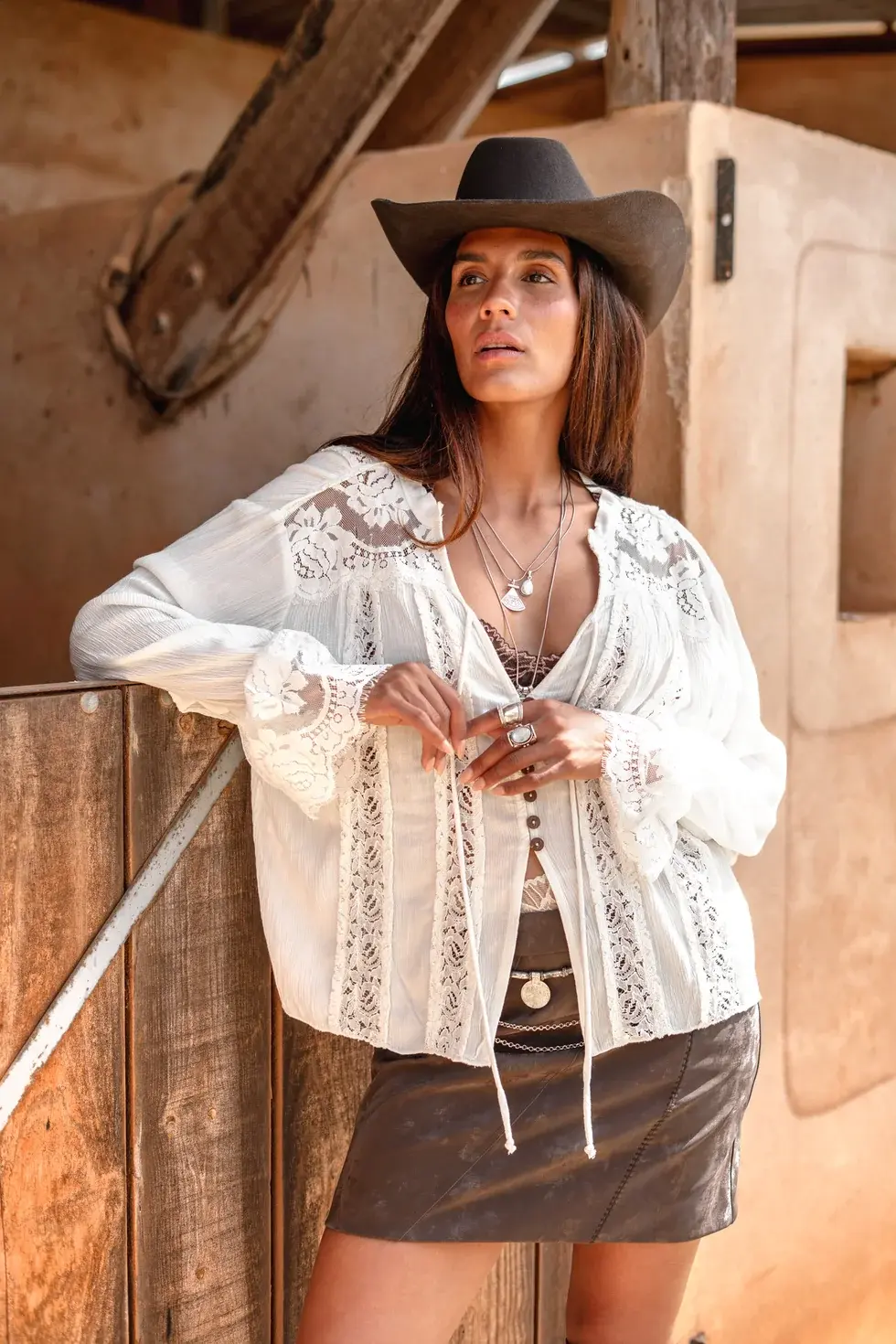 Moost Wanted Nadia Lace Blouse Off White