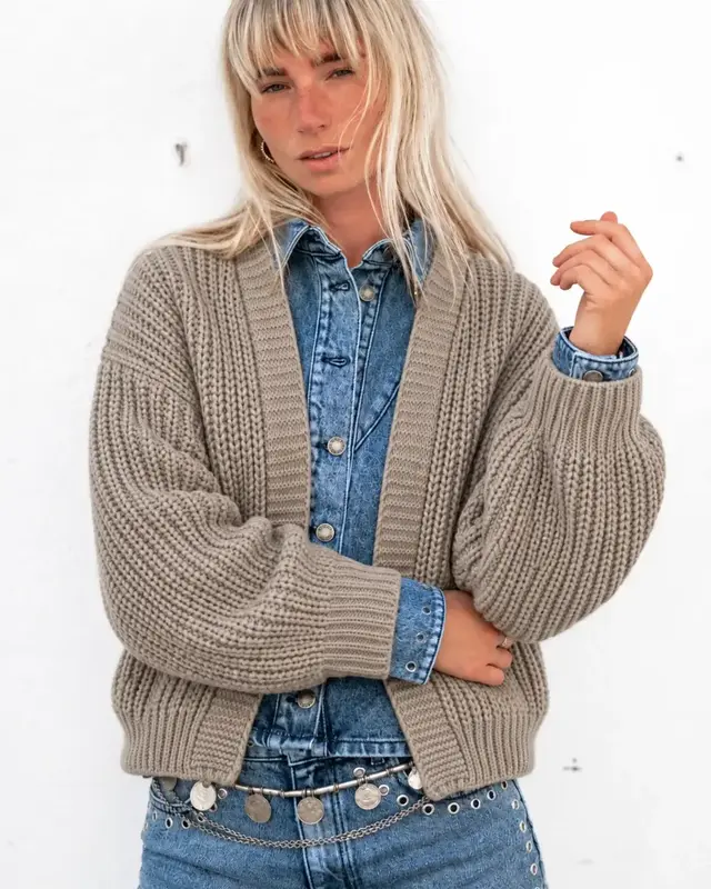 Moost Wanted Reese Chunky Cardigan Beige