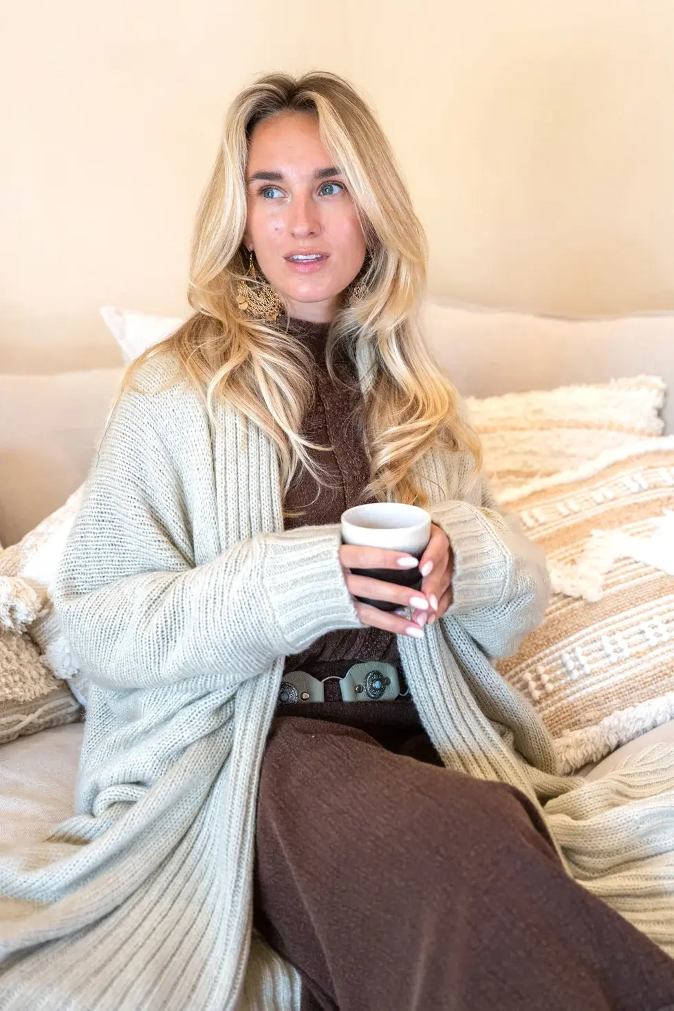 Ibzmode Poncho/Vest Sara Punto Ecru