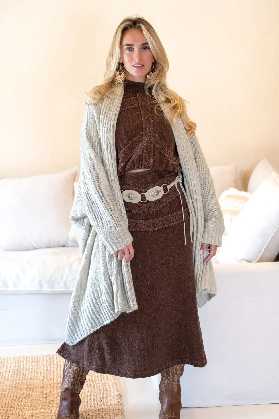 Ibzmode Poncho/Vest Sara Punto Ecru