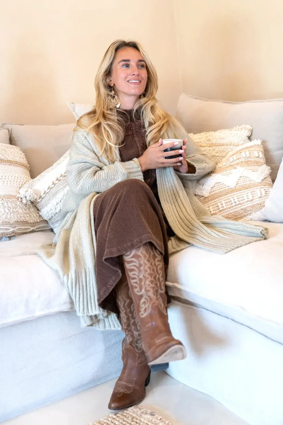 Ibzmode Poncho/Vest Sara Punto Ecru