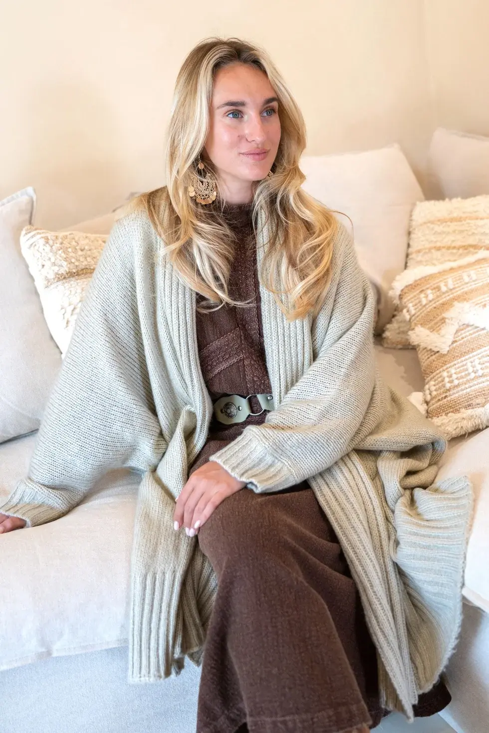 Ibzmode Poncho/Vest Sara Punto Ecru