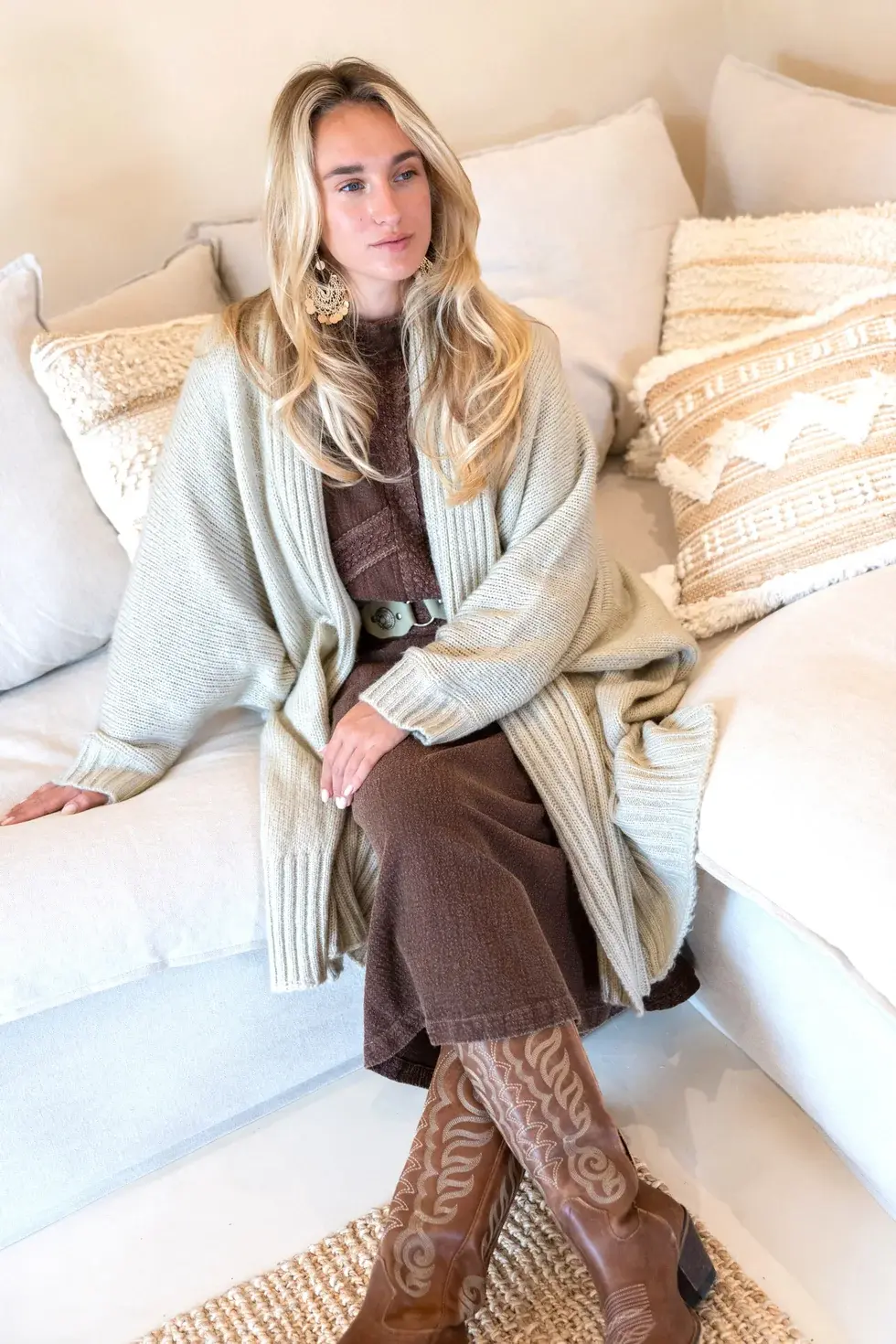 Ibzmode Poncho/Vest Sara Punto Ecru