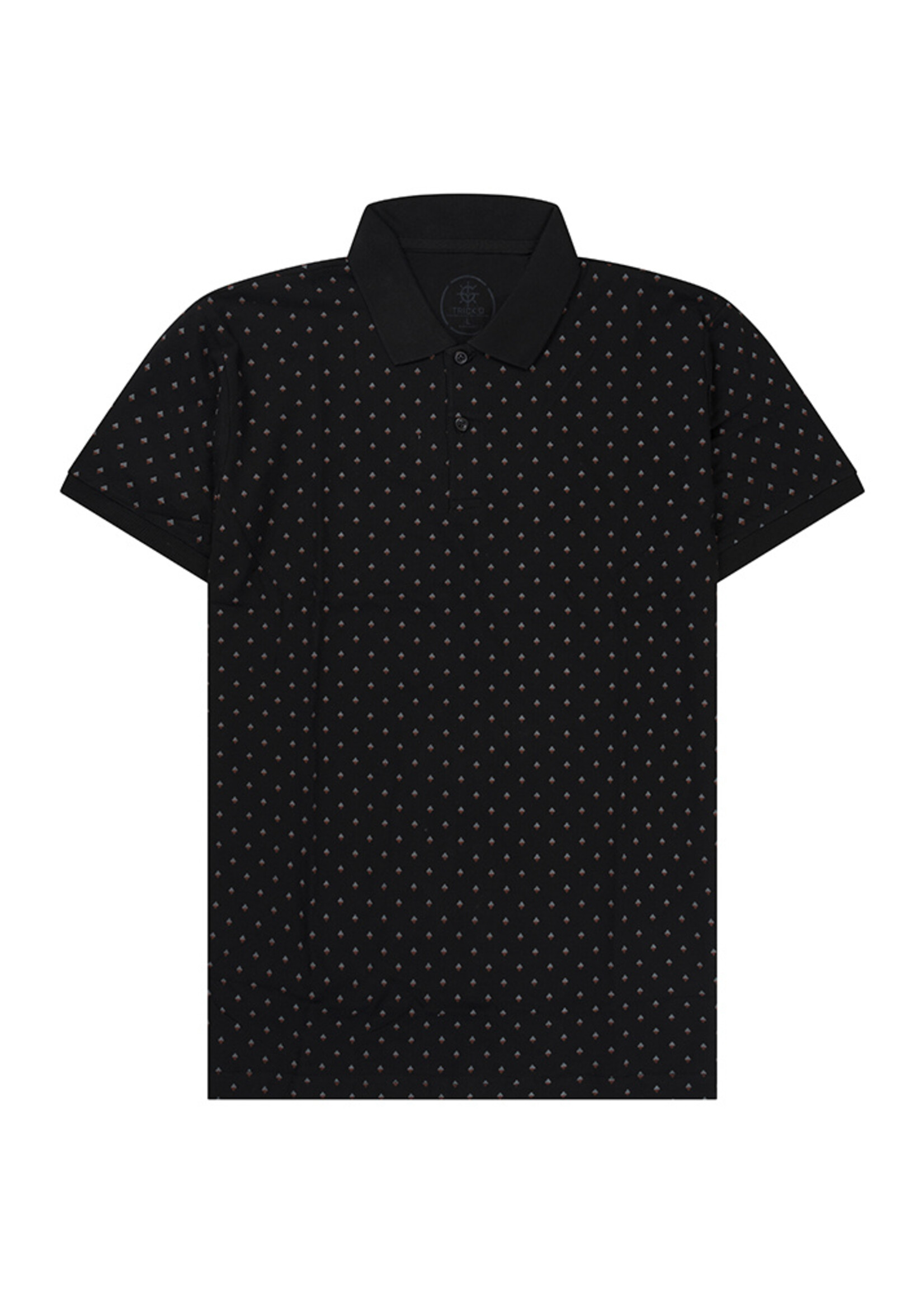 Legend Style  Slim Fit Poloshirt Zwart met Subtiele Patroon