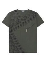 Legend Style T-shirt met dessin legergroen