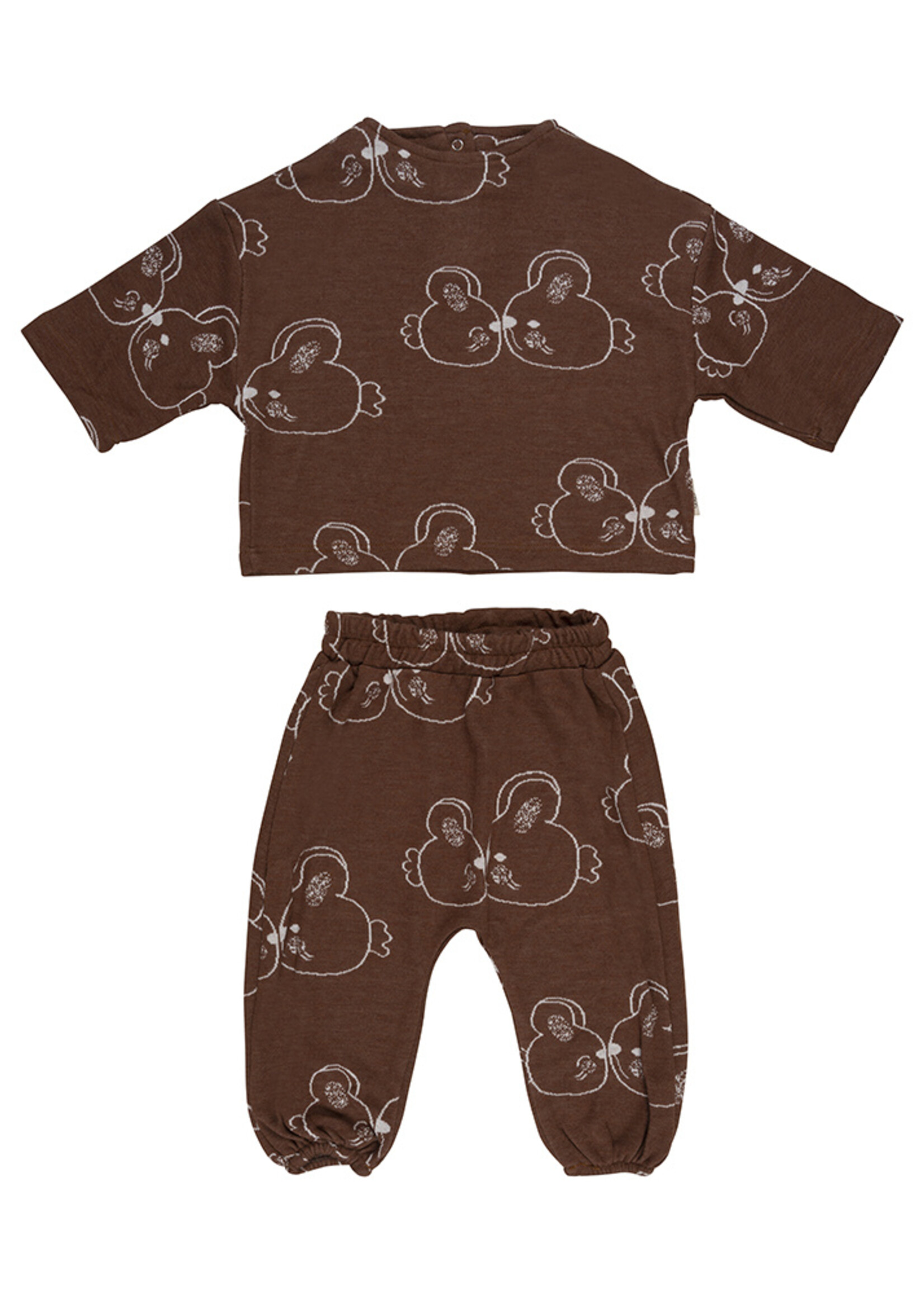 Baby trui met broek setje bruin