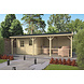 Blokhut - Tuinhuis 40mm met iso glas Ragna met overkapping Blokhut - Tuinhuis 40mm met iso glas Ragna met overkapping