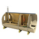 Saunabarrel Thermo wood 220cm, 400cm lang excl kachel / afvoer incl shingles Saunabarrel Thermo wood 220cm, 400cm lang excl kachel / afvoer incl shingles