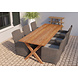 Tuintafel Rustiek Teak 350x100cm kruispoot 350 x 100 cm Tuintafel Rustiek Teak 350x100cm kruispoot 350 x 100 cm