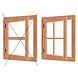 Lariks raam incl. 2 soorten roedes Lariks raam incl. 2 soorten roedes