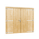 Vuren dubbele deur inclusief kozijn extra breed en hoog, 255 x 209 cm, onbehandeld. Vuren dubbele deur inclusief kozijn extra breed en hoog, 255 x 209 cm, onbehandeld.