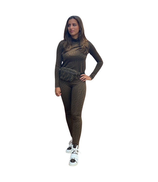 Fendi bruine legging met FF all-over 