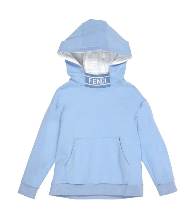 Fendi light blue hoodie with FF hood 