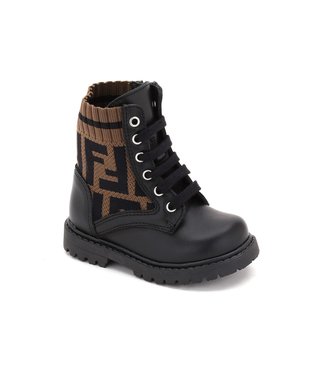 Fendi zwart met bruine laarzen met FF print - Lolly Pop Kindermode