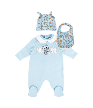 Moschino Baby suit with hat and bib