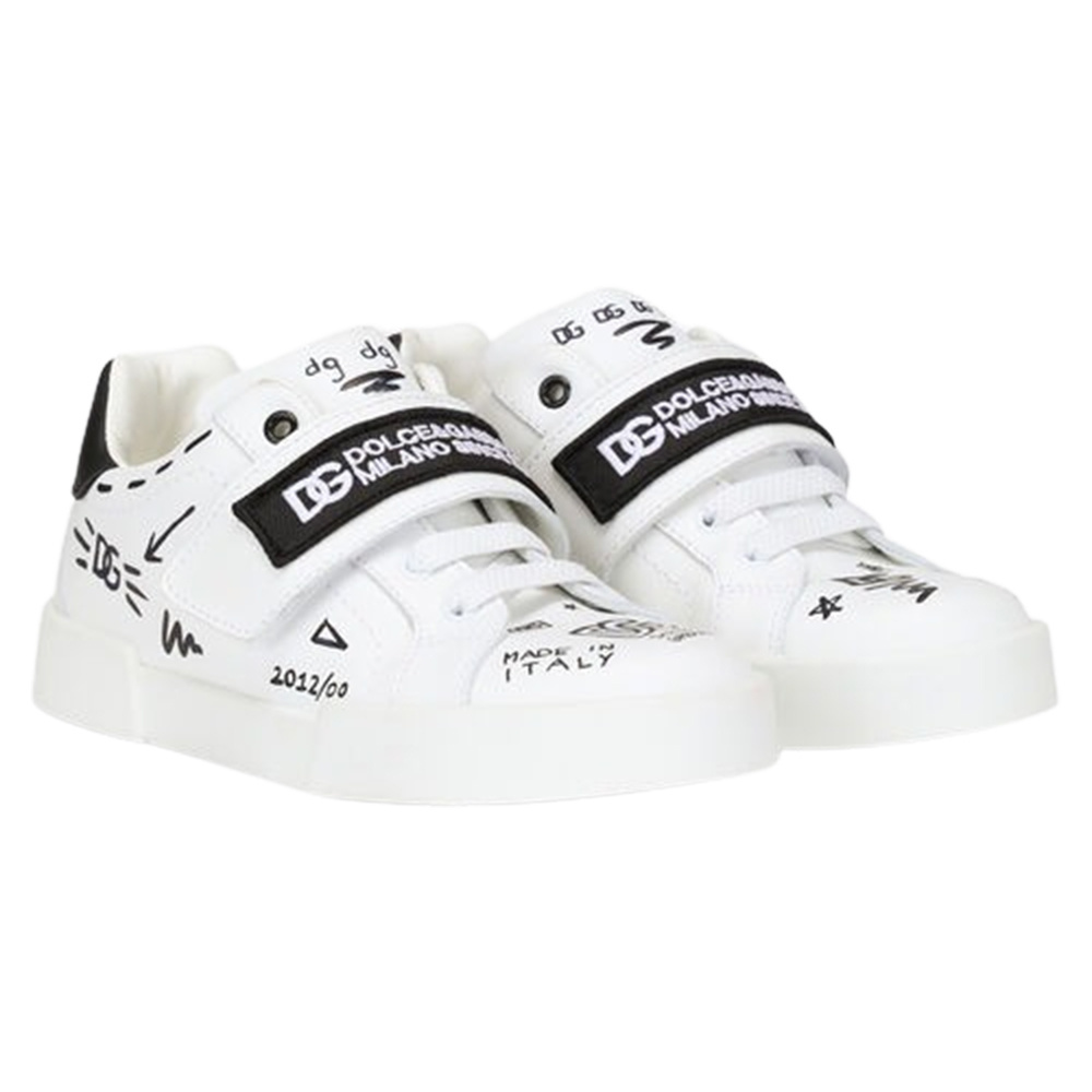 Dolce \u0026 Gabbana witte sneakers met logo - Lolly Pop Kindermode