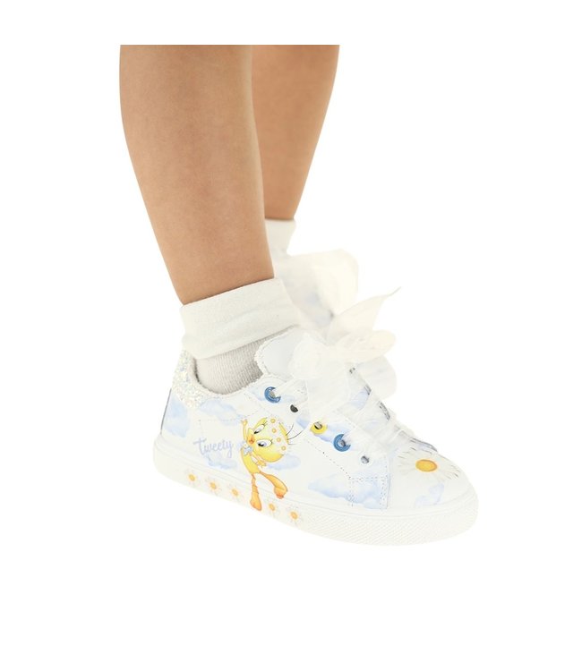 Koe Gloed Zuigeling Monnalisa witte sneakers Tweety - Lolly Pop Kindermode