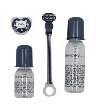 Emporio Armani Bottle set pacifier with logo